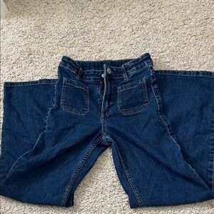 H&M Wide Leg Denim Jeans - Deep Blue